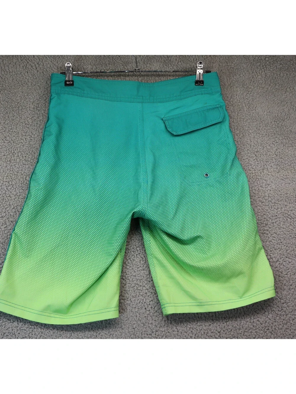 Old Navy Mens 30 Board Shorts Green Gradient Dot Pattern